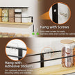 Spice Rack, Self-Adhesive or drilling, Rustic Style Hanging Spice Rack, Spice Organization for Cabinet Door or Wall Mount, Over The Stove, Kitchen Wall, 4-Pack, Wood Color