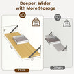 Deep Floating Shelves for Wall,36Wx8D Wall Mounted Shelves Set of 2,Wall Storage Floating Shelf with Sturdy Metal Brackets for Living Room,Bathroom,Kitchen,Office,Oak