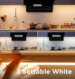 Under Cabinet Lighting Plug in 24in 4Pack AC120V 3CCT 3000/4000/5000K, Super Bright,Linkable Under Counter Lights for Kitchen, Ultra Slim LED Cabinet Light,ETL White