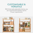 Navaris Bamboo Rack Organizer Shelf - 3-Tier Adjustable Shelves for Spice Storage Kitchen Pantry Bathroom Counter - 16.3