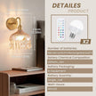 Vintage Battery Operated Set of Two,Wireless Wall Sconces Dimmable Rechargeable Battery, 12 Colors RGB Lamp with Remote for Dining Room Hallway Living Room