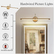 JOOSENLUX Picture Lights 24.4'' Inch Brass for Painting Display Wall Mount Brief Metal Artwork LED Wall Sconces Lamps14W(70W Eqv.),Warm White 3000K,Hardwire Swing Arm