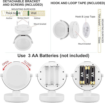 LED Accent Lights Battery Operated,Dimmable Picture Light with Remote,12 Color Changing Art Lights,Cordless Puck Light with 360°Rotate Lighting Head,Stick on Spotlight for Dartboard, Painting
