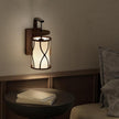 N10-1 Farmhouse Wall Sconces Dimmable Hanging Plug in Wall Lamp Linen Lampshade Metal Base Rustic Hardwired Wall Lighting Sconce Lights for Bedroom Bedside Living Room (Bulb Included)