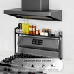 Bumusty Adjustable Stove Top Shelf,Over Shelf for Stove – Expandable 4-Level Spice Rack & Kitchen Organizer, Anti-Slip Metal Construction, 27