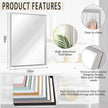 AAZZKANG Metal Frame Mirror Rectangle Wall Mounted Mirrors Decorative Modern for Bedroom Bathroom Living Room Vertical or Horizontal Silver 20