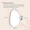 Hamilton Hills Irregular Shaped Wall Mirror - Asymmetrical Accent Mirror - Modern Wall Mounted Mirror - Suitable for Bedroom and Living Room - Frameless Shaped - 33.5
