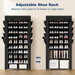Mavivegue Shoe Rack with Cover, 10+1 Tier Tall Shoe Storage for 50-55 Pairs of Shoes, Shoe Organizer for Entryway, Closet