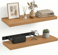 INHABIT UNION 31.5in Floating Shelves for Wall, Wall Mounted Shelves for Decor Storage Set of 2, Floating Shelf for Bedroom, Bathroom, Living Room and Kitchen（Beech）