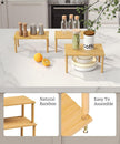 Cabinet Organizer Shelf(Set of 3),Bamboo Kitchen Counter Shelves for Countertop and Cabinet,Stackable Shelf Spice Racks,Medium(Natural)