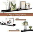 Fun Memories Picture Ledge Shelf for Wall, Floating Shelves Set of 4, 36 Inch Long Nursery Book Shelves for Toys Storage, Kids Bookshelf Wall Mounted for Books Photo Frames, Black