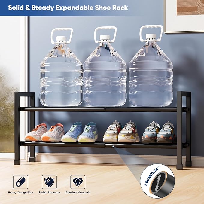 Abiglifty 2-Tier Expandable Shoe Rack,17