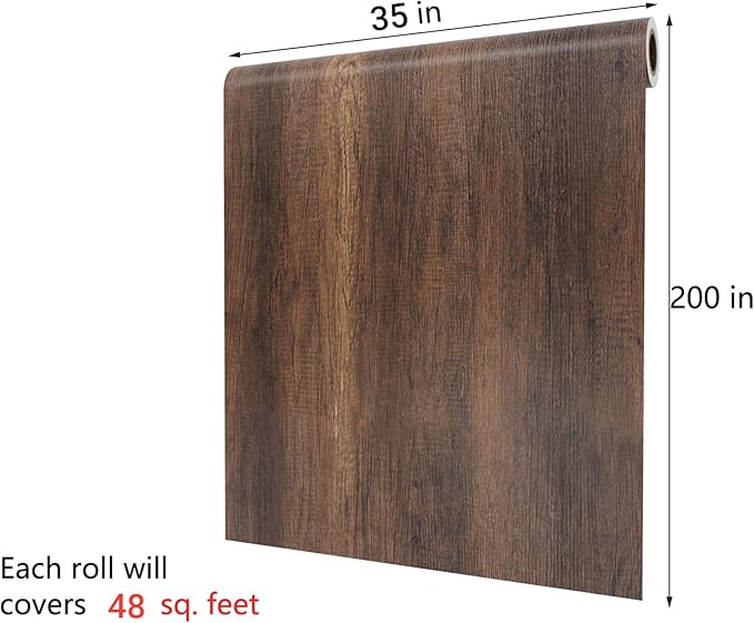 Decotalk 3ft x 16.5ft Large Wood Countertop Contact Paper Wood Grain Contact Paper Peel and Stick ContactPaper Woods Peel and Stick Wallpaper Removable Renter Friendly Wallpaper Woods Vinyl Wrap