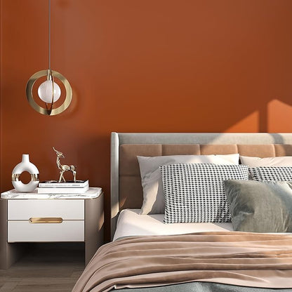 VEELIKE Matte Brown Wallpaper Stick and Peel Thick Brown Contact Paper for Cabinets Desk Furniture Wall 24''x118'' Removable Self Adhesive Terracotta Colored Wallpaper for Bedroom Bathroom Living Room