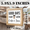 Coffee Sign Decor for Coffees Bar Good Days Start with Coffee & Jesus Wood Farmhouse Wall Sign Inspirational Cafe Bar Decor for Kitchen Home Office Ideal Gift To Christian Coffees Lover 5.9x5.9 Inch