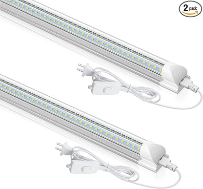 CNSUNWAY LED Shop Light 3FT, 30W 6500K Cool White, T8 LED Tube Lights, 4000LM V-Shape Ceiling Shop Lights, Linkable Under Counter Light for Kitchen, Garage, Workbench, Basement, ETL Listed (2 Pack)