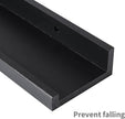 MBYD 36 Inch Picture Ledge Shelf with Lip Modern Black Floating Photo Shelves Natural Wood Set of 3 Same Sizes Frames Albums Display Shelf for Bedroom Bathroom Living Room Kitchen