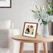 puthiac 8x8 Solid Oak Wood Picture Frame, Fits 4x4 with Mat or 8x8 Without Mat, Wall or Tabletop Display with Stand, Plexi Front, 1 Pack, Walnut