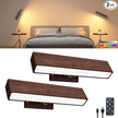Rechargeable Wood Wall Sconce (2 Pack) with Remote & Touch, 5200mAh Battery Operated Wall Lights with 3 Color Temperatures & RGB. Magnetic, Stick-On, Dimmable Wall Reading Lamp for Bedroom, Picture