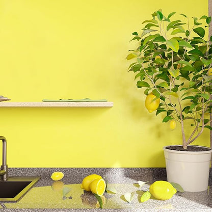 VEELIKE Thick Matte Yellow Peel and Stick Wallpaper Yellow Contact Paper for Cabinets Table Vinyl Wrap 24''x354'' Self Adhesive Removable Solid Color Wallpaper for Bedroom Living Room Renters Friendly