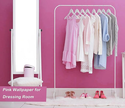 15.7"x197" Pink Peel and Stick Wallpaper Solid Color Pink Wallpaper Contact Paper for Cabinets Self-Adhesive Removable Wallpaper for Girls Bedroom Kids Room Decor Vinyl Roll Matte