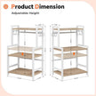 Kitchen Countertop Organizer, 3 Tier Large Spice Rack Organizer with Adjustable Shelf and 5 Hooks, Wooden Counter Organizer, Countertop Shelf Microwave Stand for Kitchen Coffee Bar, Light Coffee