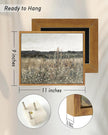 InSimSea Framed Canvas Wall Art Vintage Decor, Wildflower Field Canvas Wall Art Paintings Prints, Rustic Landscape Wall Decor for Bathroom Office Dining Room, 9