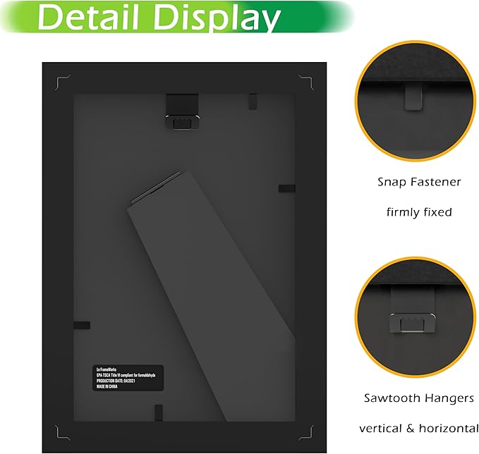 FrameWorks 4x6 Classic Wooden Picture Frames Tempered Glass/Black / 6-Pack