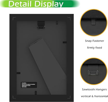 FrameWorks 4x6 Classic Wooden Picture Frames Tempered Glass/Black / 6-Pack