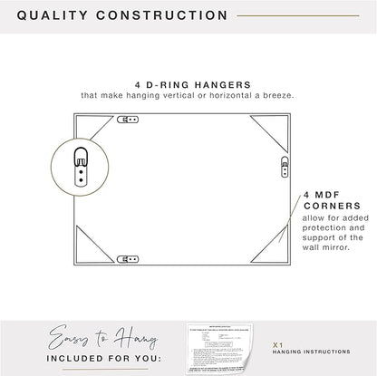 MCS Micro Rope Front Loaded Wall Mirror, (30x48, Brushed Nickel)