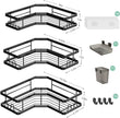 Corner Shower Caddy Bathroom Organizer: Stainless Steel Adhesive Shower Rack - 3Pack No Drilling Shower Shelf - Rustproof Bathtub Organizer