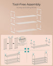 SONGMICS Shoe Rack, 3-Tier Shoe Organizer, Metal Storage Shelf, Upright or Upside Down, for 16-20 Pairs, Stackable, for Entryway, 11.8 x 36.2 x 21.7 Inches, Pearl White ULSA303W03
