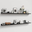 70.9 Inches Long Floating Shelves, 2 Set Modern Wall Shelf for Bedroom, Nursery Book Shelf with Lip, Picture Ledge Shelf for Wall Decor Living Room Bathroom Kitchen - Black