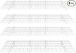 FLEXIMOUNTS 4-Pack 24-inch-by-72-inch Wall Shelf Garage Storage Rack Wall Mounted Floating Shelves 2x6 ft,White, Classic Series