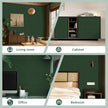 Abyssaly Dark Green Peel and Stick Wallpaper Removable Silk Texture Contact Paper 15.7