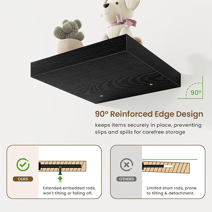 Square Floating Shelves for Wall, 11.5