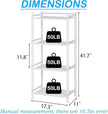 4 Tier Bathroom Storage Open Shelf Unit, Free-Standing Metal Corner Rack Shelving for Kitchen, Living Room, Hallway (White, Wider 4 Tier)