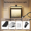 Picture Lights for Wall,Battery Operated Art Light,16in Gallery Light for Paintings,3CCT Dimmable,Metal Finish Recharging Battery Wall Light with Remote for Living Room Gallery(Black)