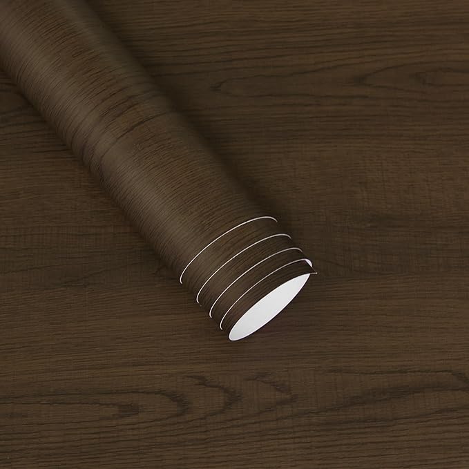 Extra Wide Walnut Contact Paper Wood Peel and Stick Wallpaper 48