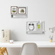 PHOENANCEE Square Floating Shelves,Framed Wall Shelf Decorative Set of 4,Modern Plants Hanging Display Art Decor Storage for Livingroom Bedroom Bathroom Farmhouse,Home Light Wood,Rustic White