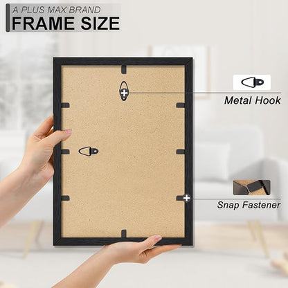 A PLUS MAX 10x16 Picture Frame, Black Engineered Wood Frame for 10 x 16 Inch Picture Poster Photo, Light Weight 10 by 16 Frame with Wood-grain for Wall - 1 Pack/Black/10 x16