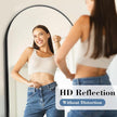 DUMOS Arched Full Length Mirror with Stand Floor Standing Aluminum Frame for Bedroom Body Hanging Leaning Modern Simple Home Decor Shatter-Proorf Nano Glass Wall Living Room Cloakroom Black 65