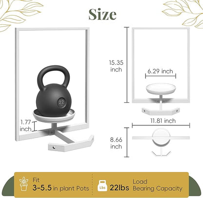 BXF Corner Wall Planters for Indoor Plants, 90 Degree Floating Shelves. Heavy Duty Mounted Holder, Minimalist Hanging Decor. Window Shelf Fits 4-7 Inch Pots (White, Frame 2 Pack)