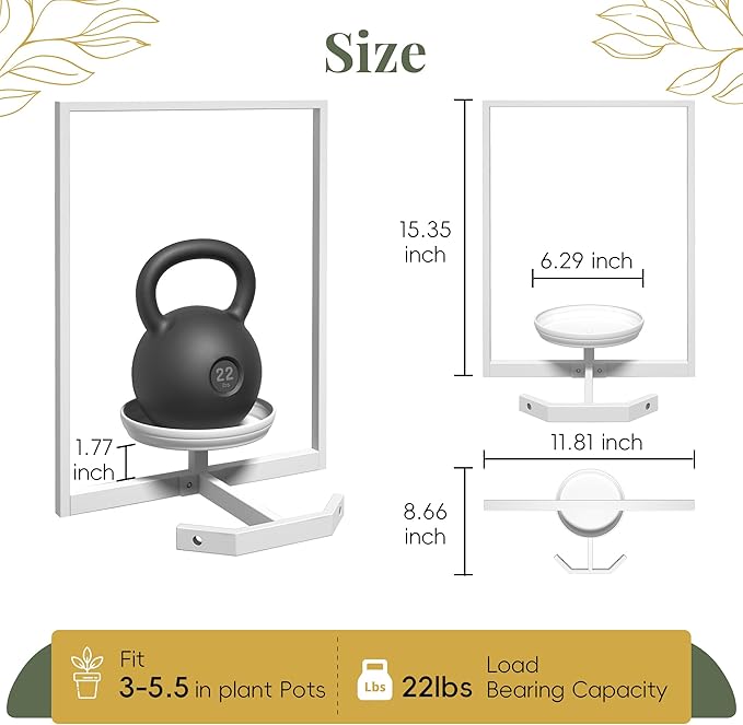 BXF Corner Wall Planters for Indoor Plants, 90 Degree Floating Shelves. Heavy Duty Mounted Holder, Minimalist Hanging Decor. Window Shelf Fits 4-7 Inch Pots (White, Frame 3 Pack)