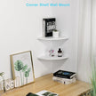 Joiishom Wood Corner Wall Shelves Set of 2, Solid Wood Corner Floating Shelves, Round End Wall Mounted Floating Corner Shelf for Bedroom, Living Room and Kitchen (White-10 inch)