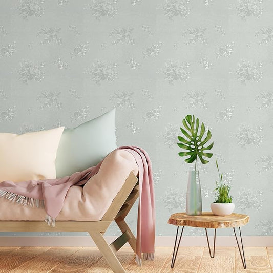 CHIHUT Peel and Stick Vintage Floral Wallpaper Embossed Beige Subtle Rose Floral Wallpaper for Bedroom Living Room Textured Removable Self Adhesive Contact Paper for Cabinets Accent Walls 12"x100"
