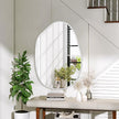 Asymmetrical Bathroom Mirror Irregular Wall Mirror Modern Metal Frame Unique Shape Wall Mounted Vanity Artistic Mirrors Decorative for Living Room Bedroom Entryway 22