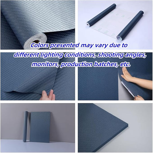 Haimin Fabric Wallpaper Textured Contact Paper (24in X 393in) Navy Blue Grasscloth Wallpaper Peel and Stick Faux Linen Wall Paper Self-Adhesive Vinyl Looks Like Woven Straw