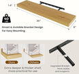 Dreamland 36 Inches Floating Shelves for Wall, 8 Inch Deep Floating Shelves Set of 2, Large Display & Storage Shelf, Wall Shelf for Bathroom Bedroom Living Room Kitchen Office,Oak
