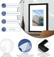 PEALSN 8x12 Picture Frame Set of 6, Display Pictures 6 x 8 with Mat or 8 x 12 without Mat for Wall Mounting or Table Top Display, Photo Frames Collage for Wall Decor, Black